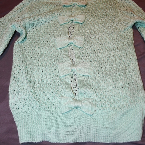 Delias Sweater With Bow Back Detail-Mint Green - Picture 3 of 4